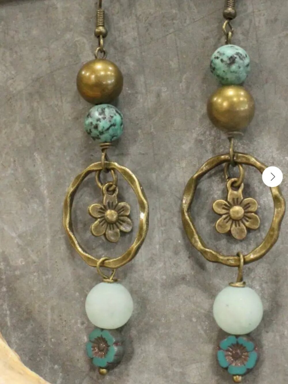 Bronze & Czech Earrings